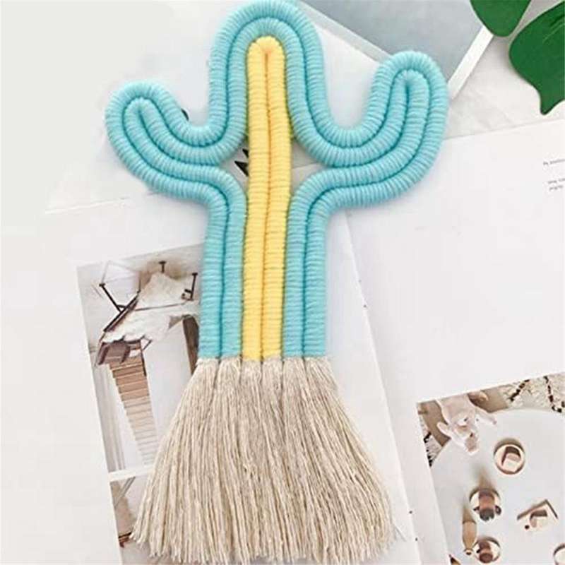 Ornament Cactus Room-Decor -Woven Wall Hanging Cute Nursery Wall Decor Gift Cute Swing Car Pendant L