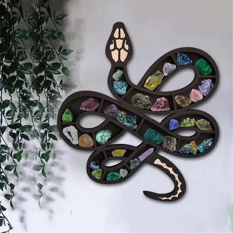 Ornament Wooden Serpentine Crystal Storage Rack Home Decoration Ornaments Breast Shaking Ornament