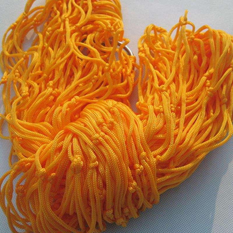 Outdoor 9 Orange Nylon Rope Hammock Portable Camping Leisure Mesh Hammock Swing