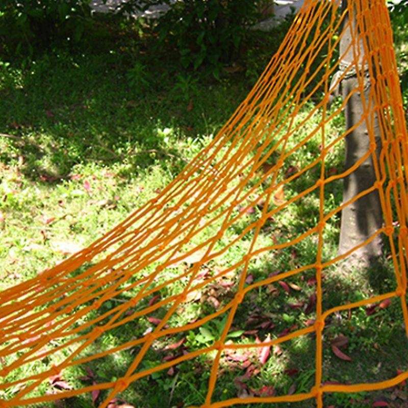 Outdoor 9 Orange Nylon Rope Hammock Portable Camping Leisure Mesh Hammock Swing