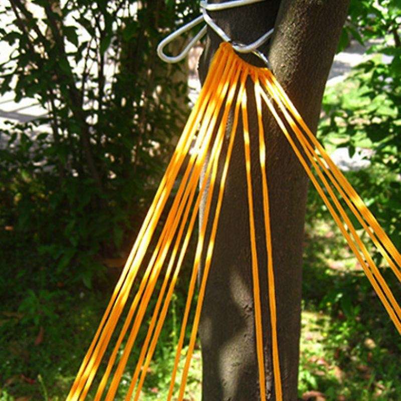 Outdoor 9 Orange Nylon Rope Hammock Portable Camping Leisure Mesh Hammock Swing