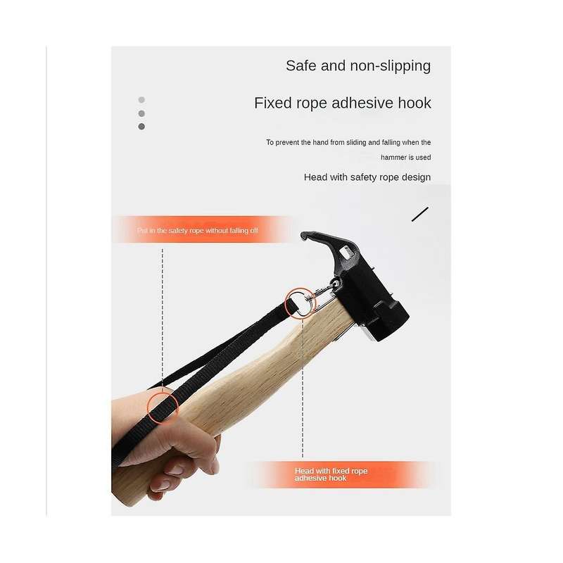 Outdoor Barracks Wooden Handle Hammer Pull -out Hammer Hammer