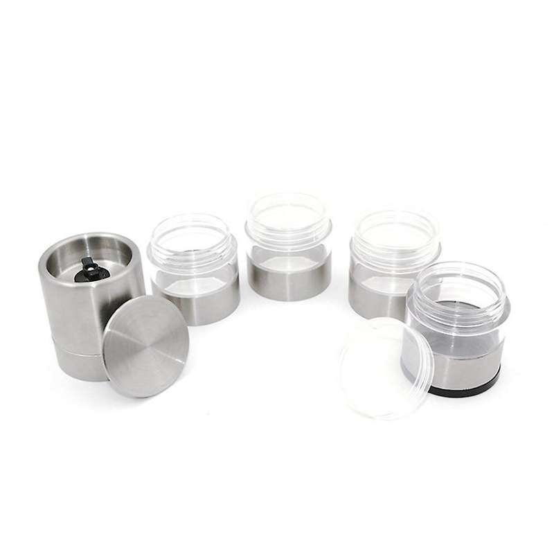 Outdoor Bbq Picnic Sauce Bottle Set Stainless Steel Seasoning Box Transparent Plastic Solid Camping