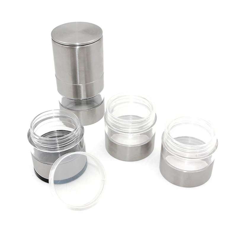 Outdoor Bbq Picnic Sauce Bottle Set Stainless Steel Seasoning Box Transparent Plastic Solid Camping