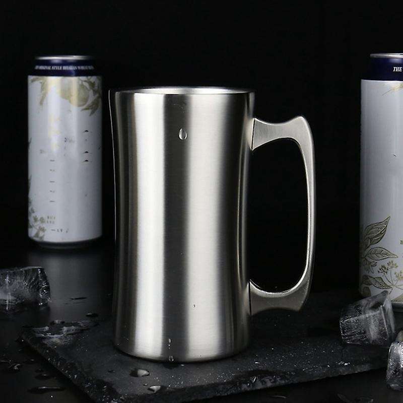 Outdoor Camping Beer Mug Stainless Steel Double-Layer Coffee Mug Vacuum Insulation Cold Coffee Cup H
