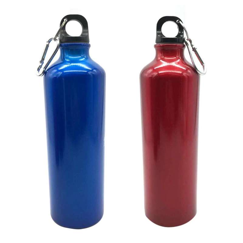 Outdoor Bicycle Mountaineering Kettle Light Drink Straight Drop Metal Sports Water Bottle Blue Stain