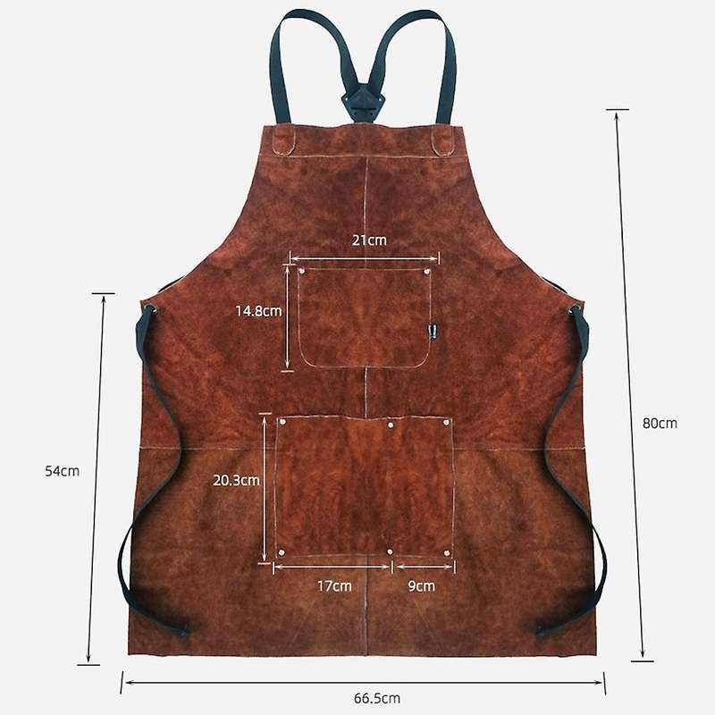Outdoor Camping BBQ Apron Thick Leather Unisex Home Kitchen Wear-Resistant Overalls