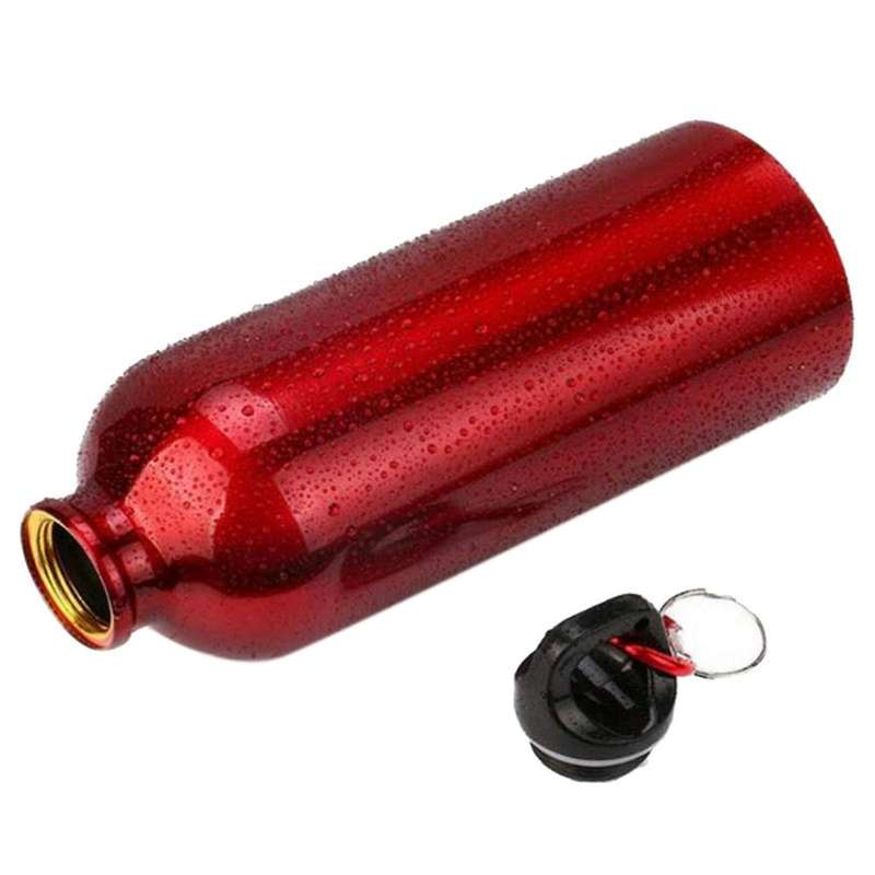 Outdoor Bicycle Mountaineering Kettle Light Drinking Straight Drop Metal Sports Water Bottle Red Sta