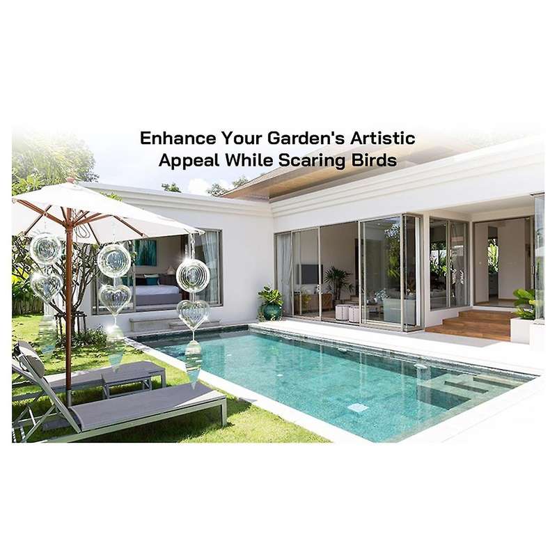 Outdoor Bird Deterrent Reflective 3D Stainless Steel Wind Rotor Bird Deterrent Anti-Woodpecker Pigeo