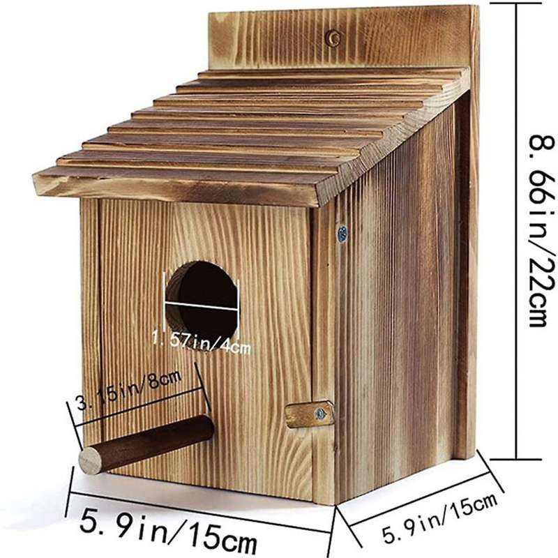Outdoor Bird House, Outdoor Wooden Bird House, Bird Nest, Outdoor Hanging or Wall Mounted Bird House