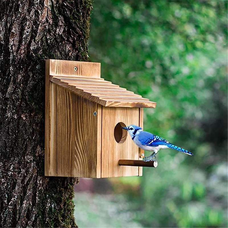 Outdoor Bird House, Outdoor Wooden Bird House, Bird Nest, Outdoor Hanging or Wall Mounted Bird House