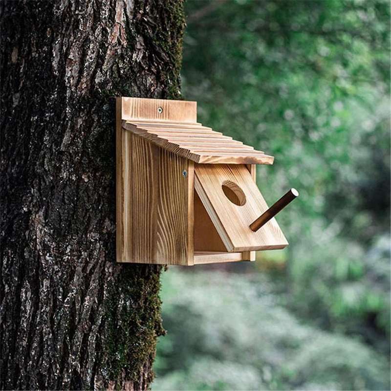 Outdoor Bird House, Outdoor Wooden Bird House, Bird Nest, Outdoor Hanging or Wall Mounted Bird House
