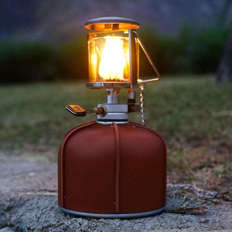 Outdoor Camping Flat Gas Tank Leather Case Retro Camping Fuel Tank Gas Tank Protective Cover Stove P