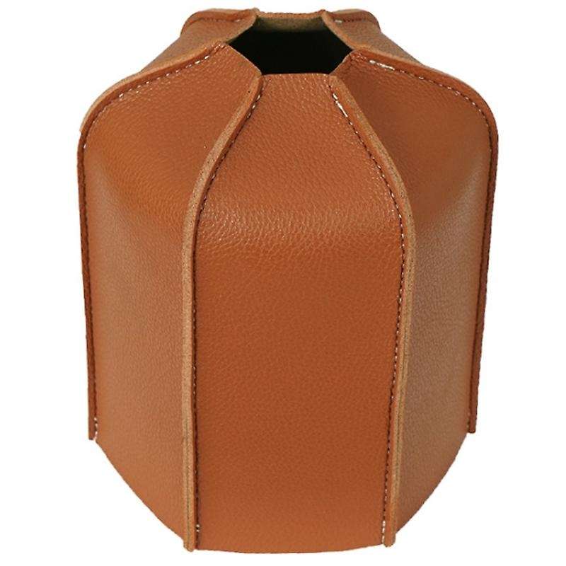 Outdoor Camping Flat Gas Tank Leather Case Retro Camping Fuel Tank Gas Tank Protective Cover Stove P