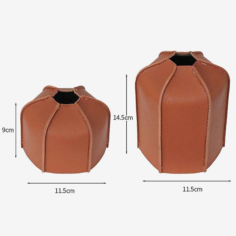 Outdoor Camping Flat Gas Tank Leather Case Retro Camping Fuel Tank Gas Tank Protective Cover Stove P