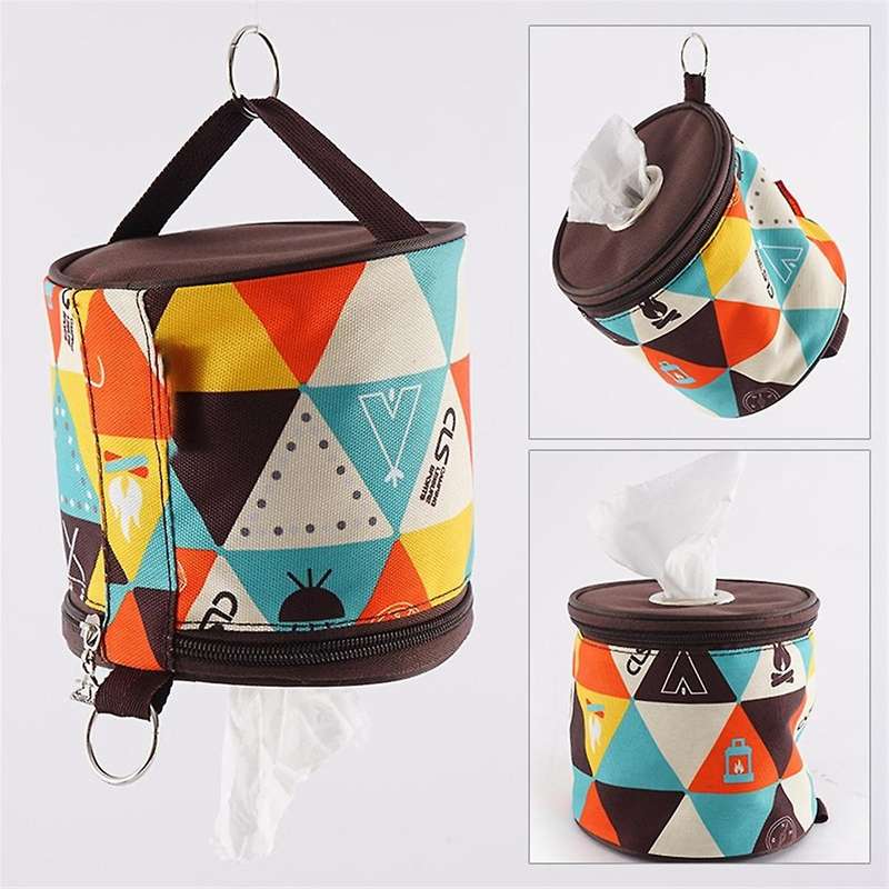 Outdoor Camping Foldable Paper Box, Ethnic Style Paper Box, Portable Travel Napkin Storage Box
