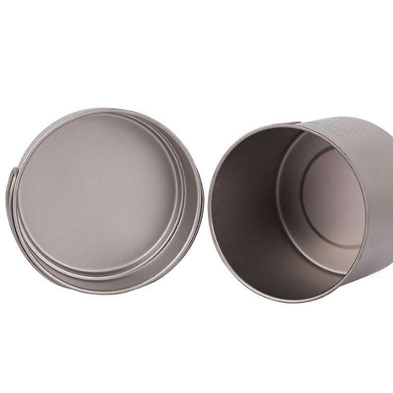 Outdoor Camping Cookware Set Titanium Cookset 900Ml Pot and 350Ml Fry Pan with Folding Handles Campi