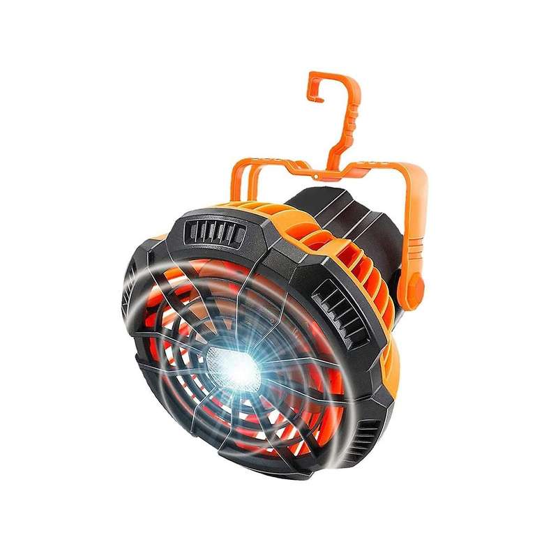 Outdoor Camping Fan with Led Lantern Portable Battery Operated Fan with Hang Hook Rechargeable Outd
