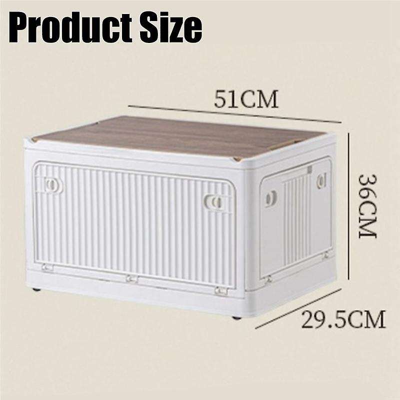 Outdoor Camping Folding Box with Wooden Lid Capacity Car Storage Box Food Organizer Container for Ho