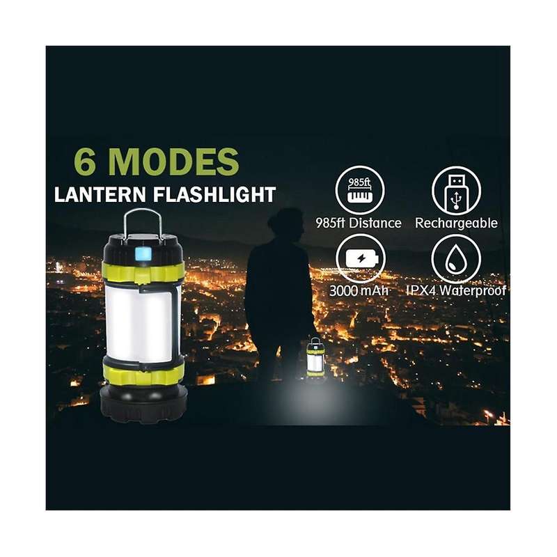 Outdoor Camping Lantern Rechargeable 3000 Capacity Power Bank Camping Flashlight Waterproof Portabl
