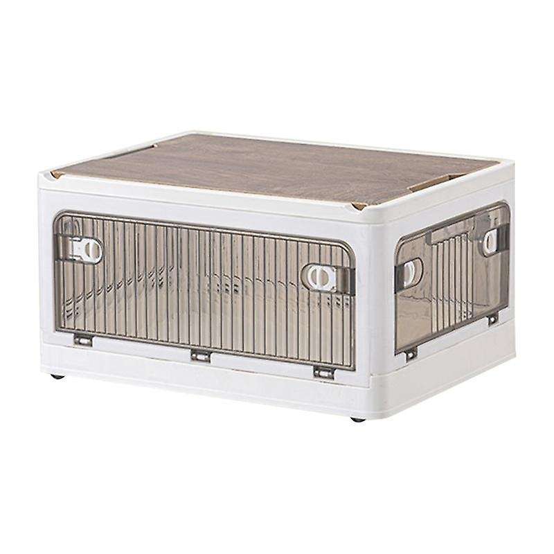 Outdoor Camping Folding Box with Wooden Lid Capacity Car Storage Box Food Organizer for Household 56