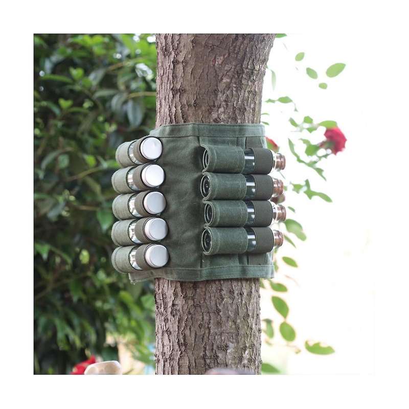 Outdoor Camping Spice Bottles Bags Set Portable Picnic Seasoning Bottles Storage Bag Condiment Crue