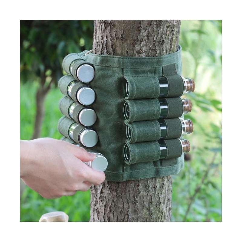 Outdoor Camping Spice Bottles Bags Set Portable Picnic Seasoning Bottles Storage Bag Condiment Crue