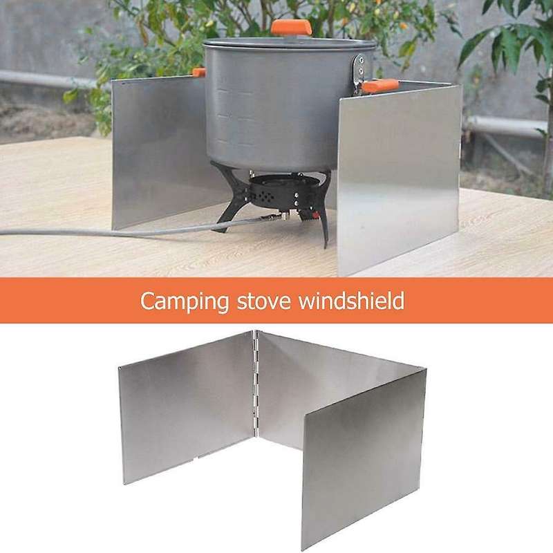 Outdoor Camping Picnic BBQ Stove Stainless Steel Windshield Plate