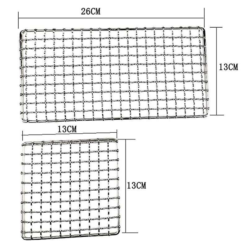 Outdoor Camping Pot Rack Square Stainless Steel Grill Mesh Simple Wood Fire Stove Barbecue Rack Wind