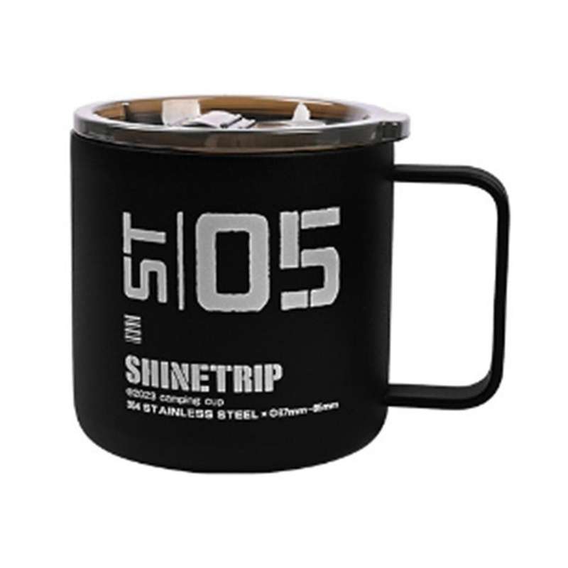 Outdoor Camping Water Bottle, Stainless Steel Portable Camping Insulated Drinking Cup (Black)