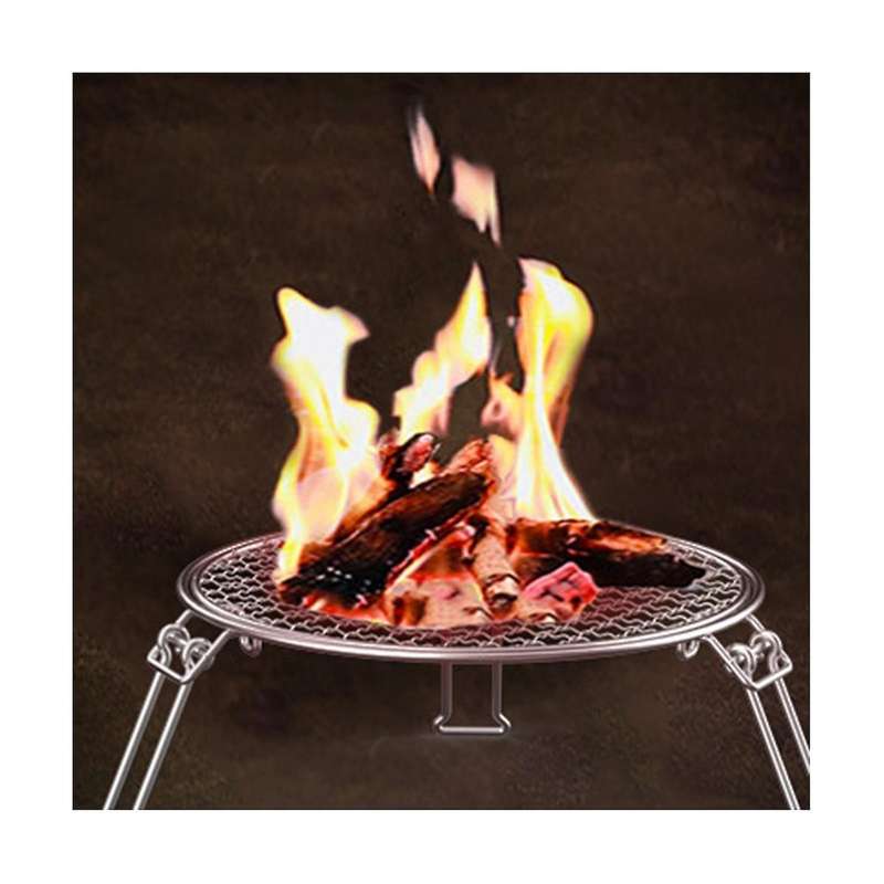 Outdoor Circular Barbecue Grill Bbq Non-stick Pizza Mesh Picnic Thickened Foldable Portable Pot Bar