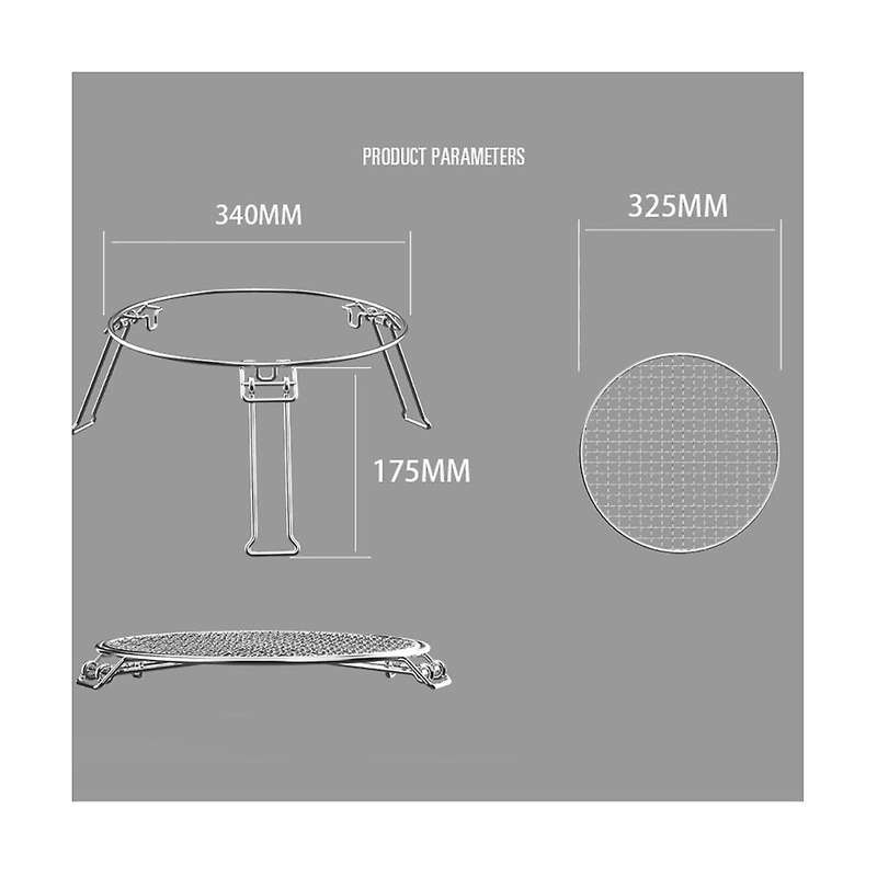 Outdoor Circular Barbecue Grill Bbq Non-stick Pizza Mesh Picnic Thickened Foldable Portable Pot Bar
