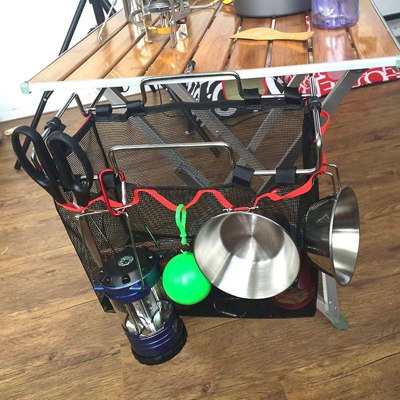 Outdoor Camping Storage Bag Kitchen Household Storage Trash Can Bracket Wire Picnic Table Garbage Ba