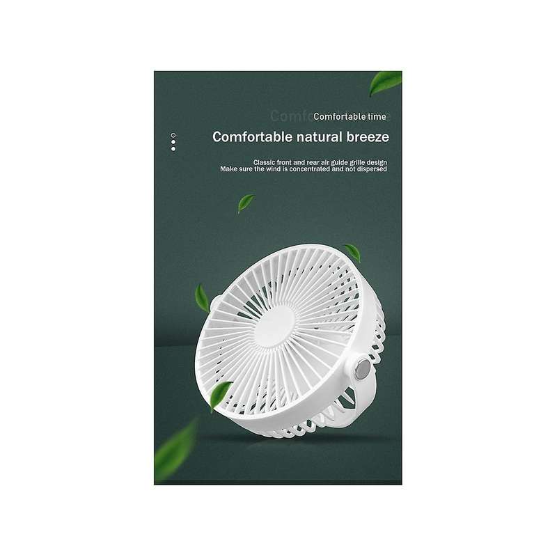 Outdoor Camping Tent Ceiling Fan 3000mah Rechargeable 3-gear Suspended Mosquito Net Desktop Fan In