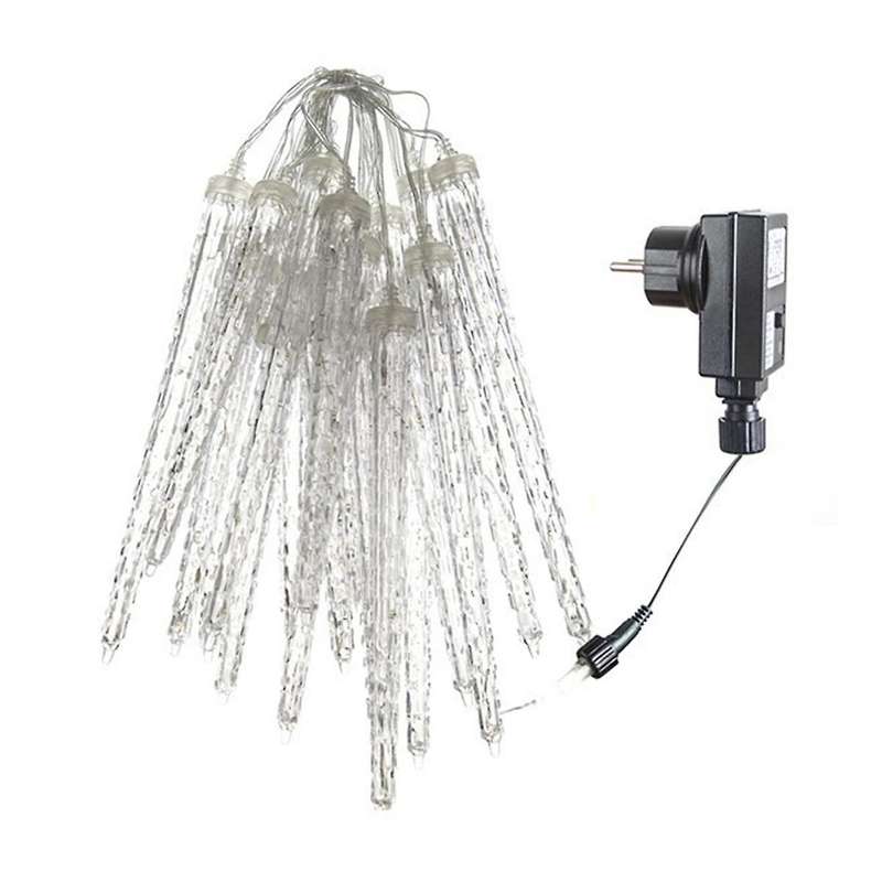 Outdoor Christmas Icicle Lights, Gypsophila Icicle Lights, Crystal Christmas Decorations On Eaves an