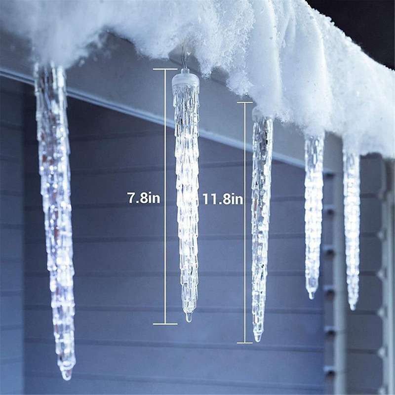 Outdoor Christmas Icicle Lights, Gypsophila Icicle Lights, Crystal Christmas Decorations On Eaves an