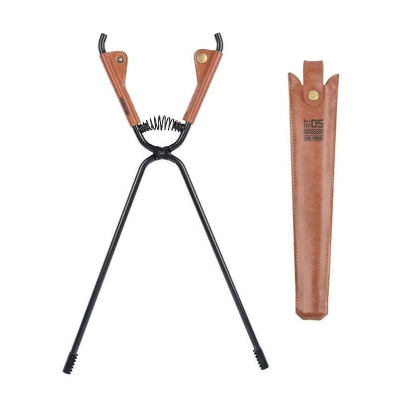 Outdoor Fireplace Tong with Faux Leather Handle Cover Carbon Steel Rustproof Heat Resistant Camping