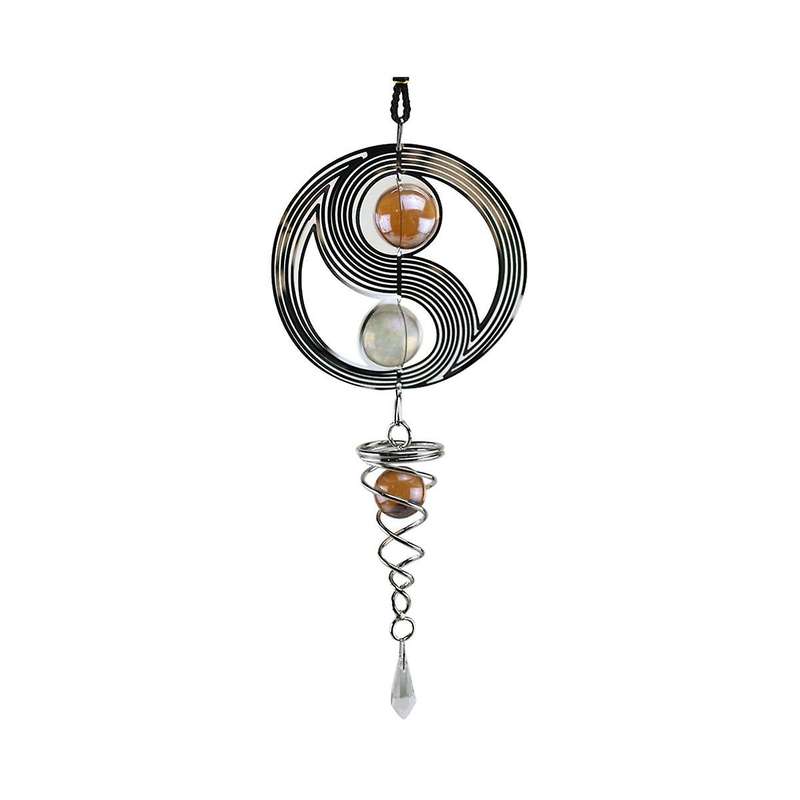 Outdoor Garden Craft Wind Chimes Yinyang with Crystal Ball Pendant Tai Metal Indoor Home Decor Hangi