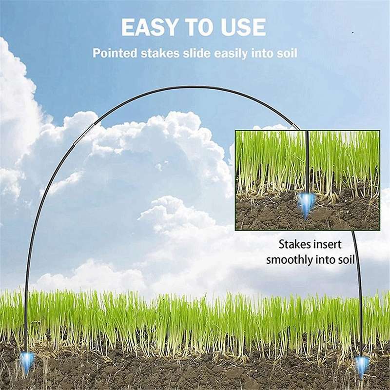 Outdoor Garden Greenhouse Plant Tunnel Support Frame Crop Protection Kit Fiber Rod Insect Net Arch S