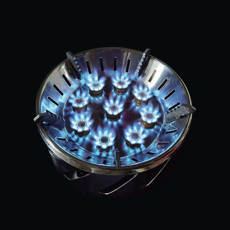 Outdoor Gas Stove Burner Blue Flame 9 Fire Holes Gas Burner Firepower Adjustable Enamel Layer Heater