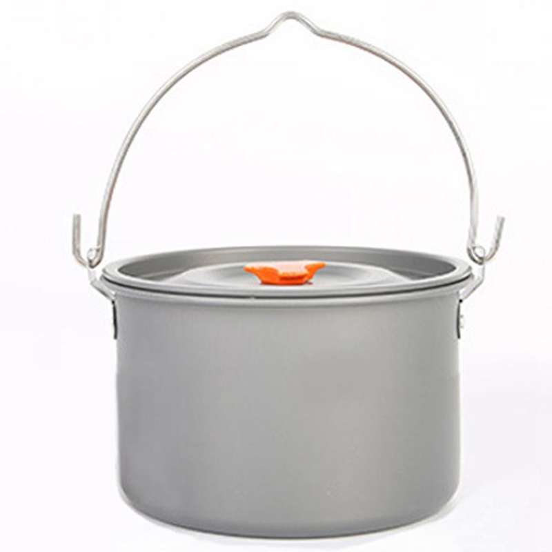 Outdoor Hanging Pot Picnic Pot Alumina Large-Capacity Tableware Camping Bonfire Stove for 5-6 People