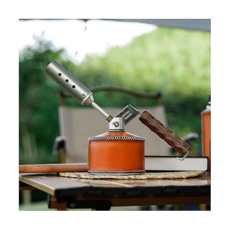 Outdoor Gas Torch 3600kacl High Power Folding Walnut Handle Outdoor Camping Bbq Bonfire Wood Stove B