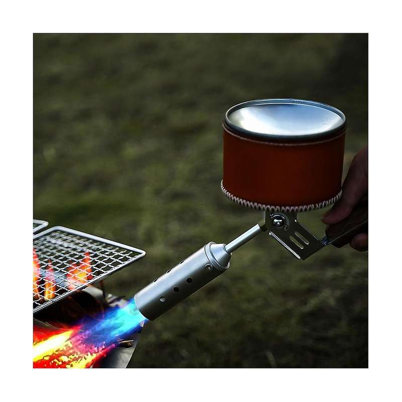 Outdoor Gas Torch 3600kacl High Power Folding Walnut Handle Outdoor Camping Bbq Bonfire Wood Stove B
