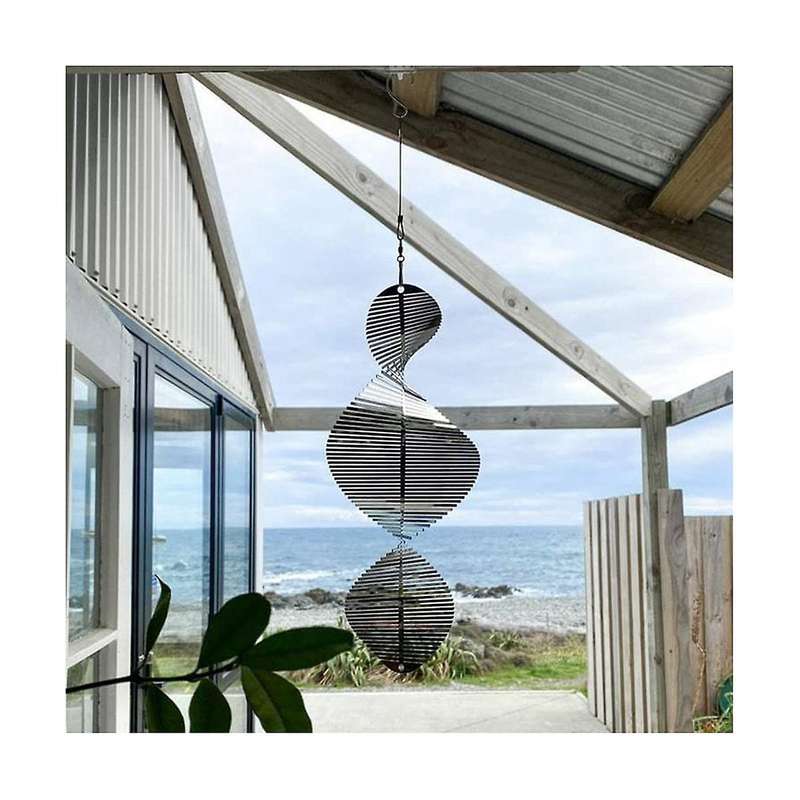 Outdoor Hanging Decorative Spiral Metal Wind Chime,3d Spiral Wind Chime Garden Backyard Hanging Dec