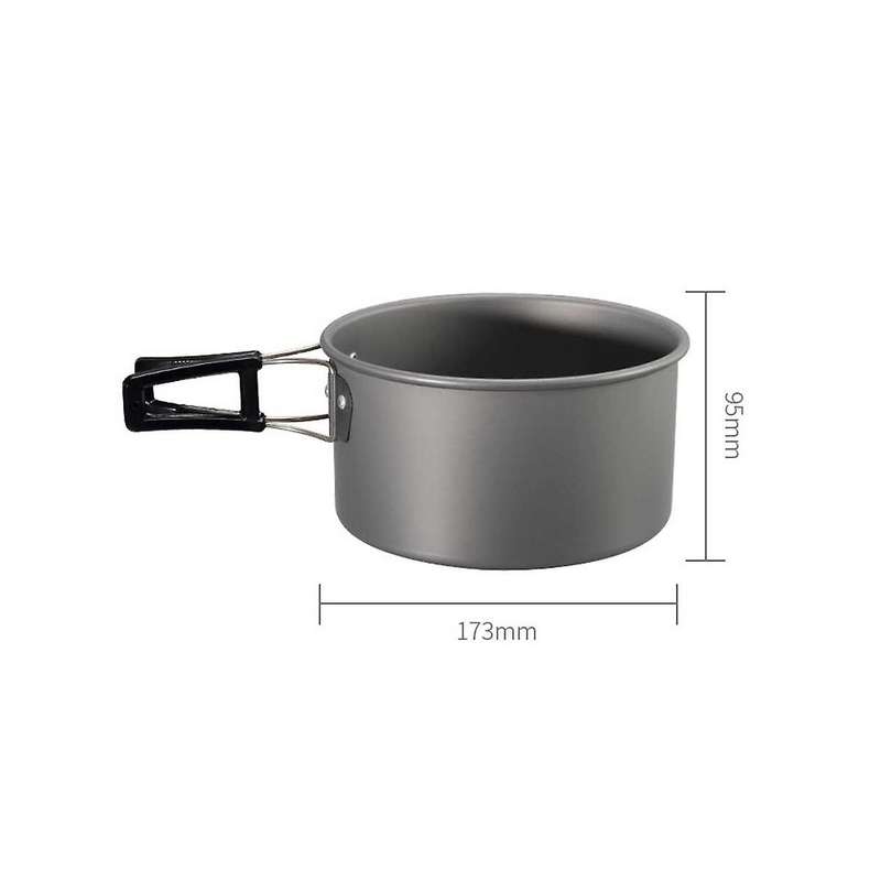 Outdoor Kettle Aluminum Material - Portable Camping Set Pot Travel Cutlery Utensils Hiking Picnic E