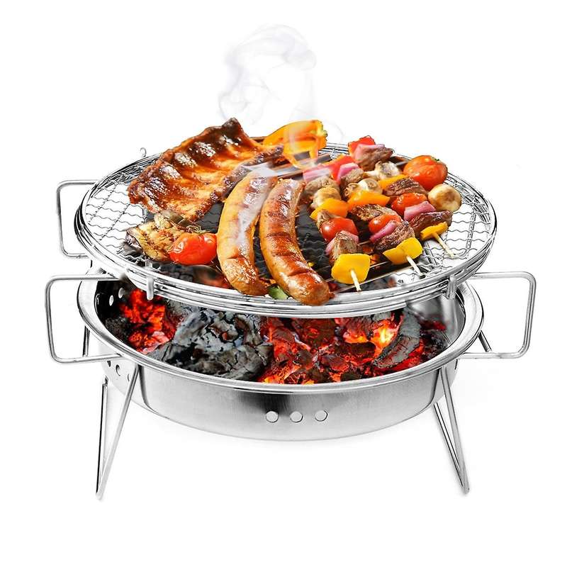 Outdoor Mini Grill Folding Grill Barbecue Accessory Portable Barbecue Cooking Tool Camping