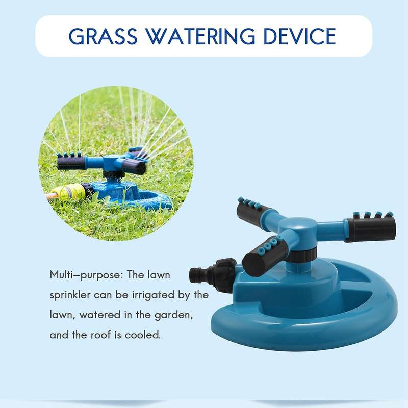 Outdoor Lawn Sprinkler 360 Degree Automatic Rotating Portable Lawn Sprinkler Adjustable Gardening Ir