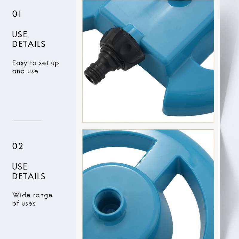 Outdoor Lawn Sprinkler 360 Degree Automatic Rotating Portable Lawn Sprinkler Adjustable Gardening Ir