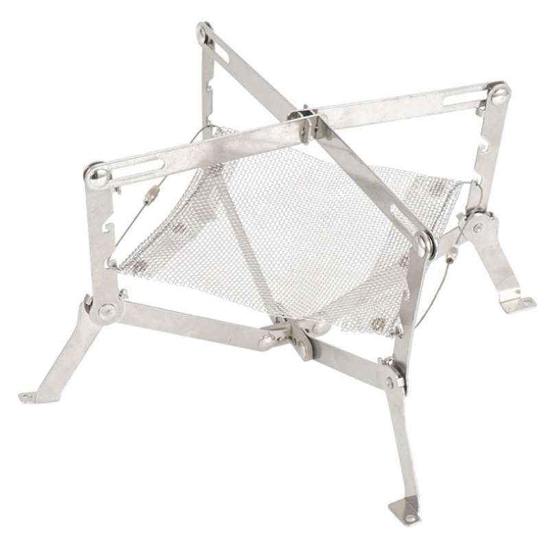 Outdoor Mini Campfire Rack Camping Stainless Steel Barbecue Rack Charcoal Wood Stove Picnic Fire Rac