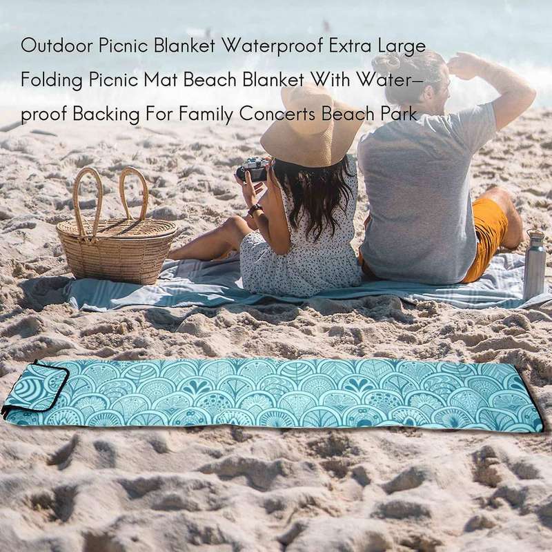 Outdoor Picnic Blanket Waterproof Extra Large Folding Picnic Mat Beach Blanket with Waterproof Backi